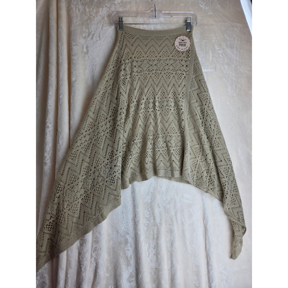 Britt's Knits Beige Open Knit Poncho Comfort Woven‎ Fashion Flair